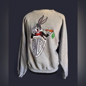 90s Warner Bros. Bugs Bunny Gray Crewneck Sweater